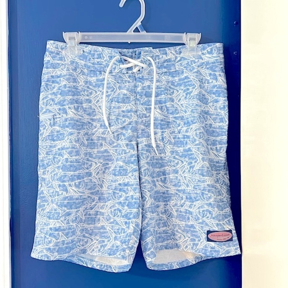 Vineyard Vines Island Chappy Fish Pattern Board Shorts Swim Trunks Size 28